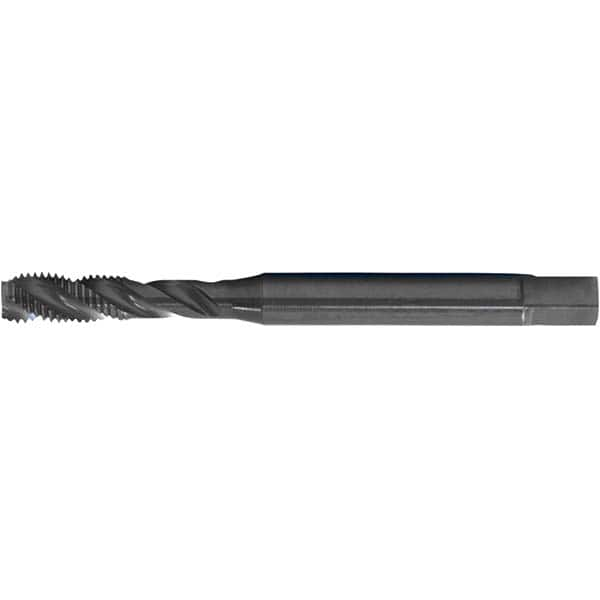 Spiral Flute Tap: M10 x 1.50, DIN & ANSI, 3 Flute, Modified Bottoming, 6H Class of Fit, HSS-E, Black Oxide Finish 1.575″ Thread Length, 3.937″ OAL, Right Hand Flute, Right Hand Thread, Series PER-893SF