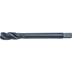 Spiral Flute Tap: #6-40, DIN, 3 Flute, Modified Bottoming, 2B Class of Fit, HSS-E, Black Oxide Finish 0.787″ Thread Length, 2.2047″ OAL, Right Hand Flute, Right Hand Thread, Series PRO-981SF