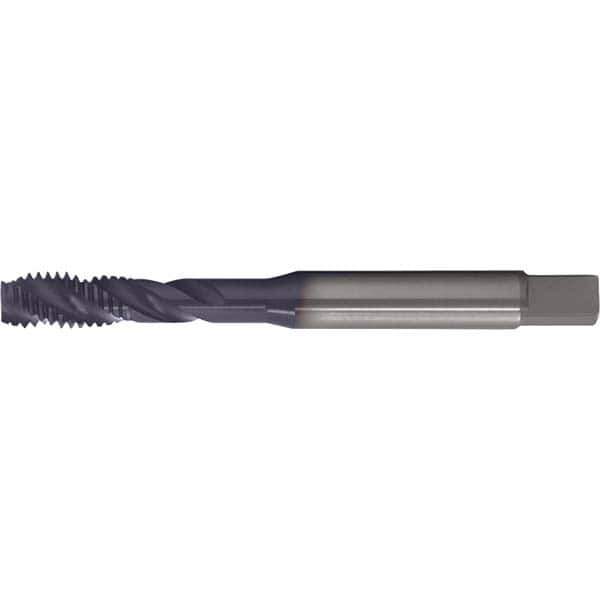 Spiral Flute Tap: #4-40, UNC, 3 Flute, Modified Bottoming, 2B Class of Fit, HSS-E, TiAlN Finish 0.669″ Thread Length, 2.2047″ OAL, Right Hand Flute, Right Hand Thread, Series PRO-892SF