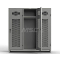 Locker: 72″ Wide, 24″ Deep, 75″ High Dusty Gray, 14-Gauge Steel