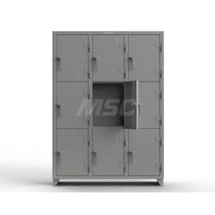 Locker: 54″ Wide, 18″ Deep, 75″ High Dusty Gray, 14-Gauge Steel