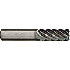 Square End Mill: 1'' Dia, 1-1/2'' LOC, 1'' Shank Dia, 4'' OAL, 7 Flutes, Solid Carbide Single End, AlCrN Finish, Spiral Flute, 38 ™ Variable Helix, Centercutting, RH Cut, RH Flute