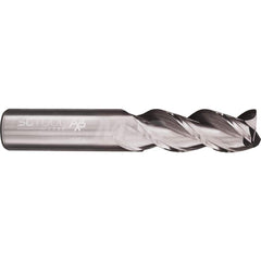 Corner Radius End Mill: 1″ Dia, 2-1/2″ LOC, 0.12″ Radius, 3 Flutes, Solid Carbide 5″ OAL, 1″ Shank Dia, 42 ° Helix, Bright/Uncoated, Corner Radius End, Centercutting