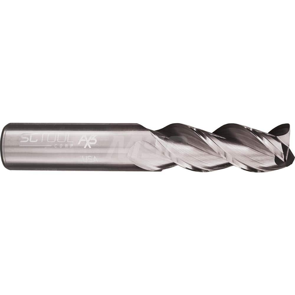 Corner Radius End Mill: 1″ Dia, 2-1/2″ LOC, 0.06″ Radius, 3 Flutes, Solid Carbide 5″ OAL, 1″ Shank Dia, 42 ° Helix, Bright/Uncoated, Corner Radius End, Centercutting