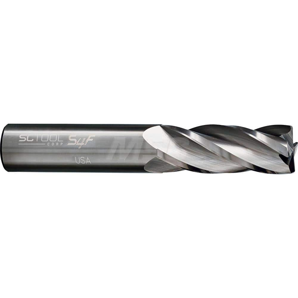 Corner Radius End Mill: 1″ Dia, 1-1/2″ LOC, 0.19″ Radius, 4 Flutes, Solid Carbide 4″ OAL, 1″ Shank Dia, 30 ° Helix, Bright/Uncoated, Corner Radius End, Centercutting