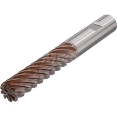 Corner Radius End Mill: 0.9843″ Dia, 9 Flutes, Solid Carbide 38 ° Helix, HXT Coated, Corner Radius End, Series JS720