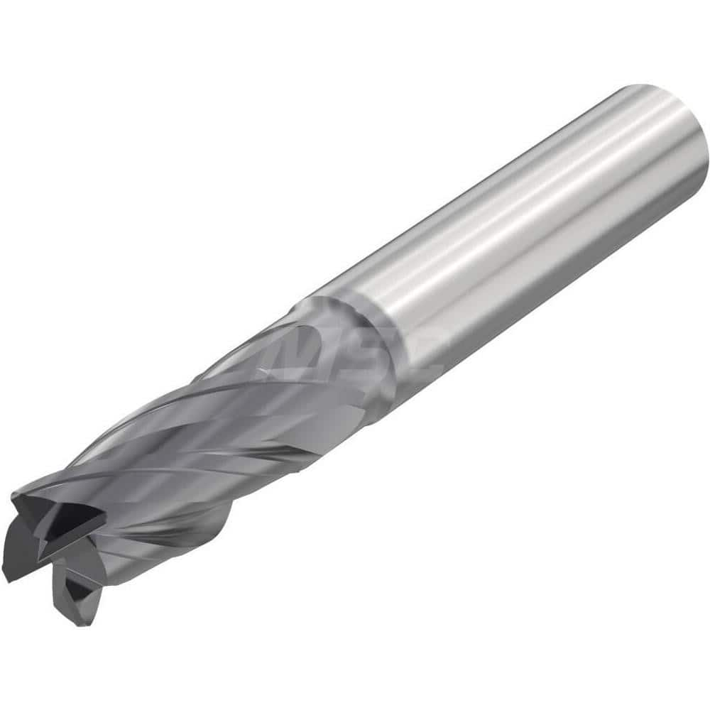 Corner Radius End Mill: 0.9843″ Dia, 4 Flutes, Solid Carbide 35 ° Helix, SIRON-A Coated, Corner Radius End, Series JSE514