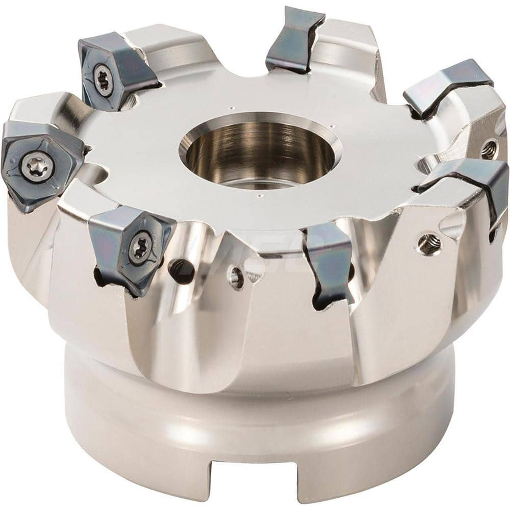 Kyocera MFWN90080R 05 9T M Metric Bore Diameter, Extra-Fine Pitch, 9 Flute, 90 Degree Face Mill with a 80.00mm Cutting Diameter for Shouldering, Slotting, Facing, Plunging Applications