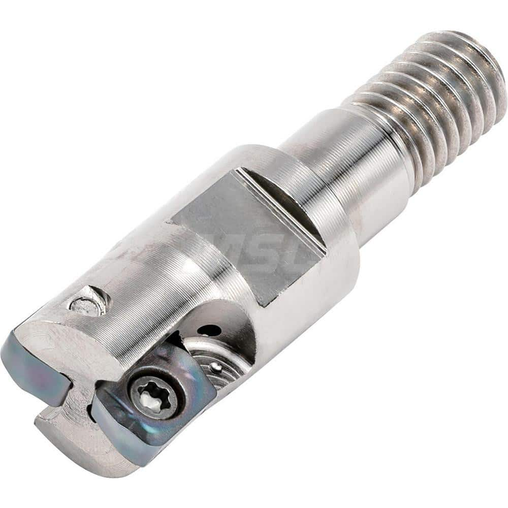 Indexable High-Feed End Mill: Modular Connection Shank Uses 2 LPGT Inserts, 0.5 mm Max Depth, 31.5 mm OAL, Through Coolant