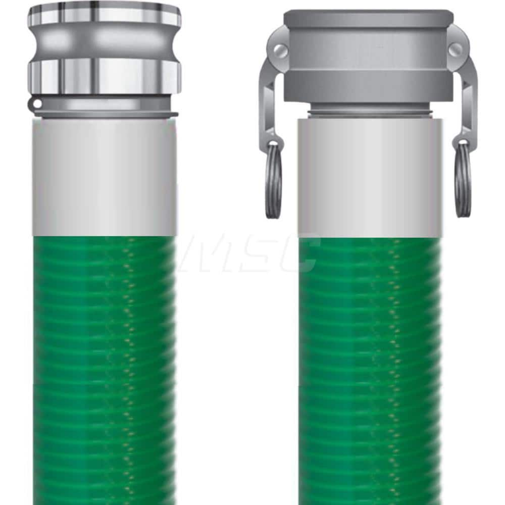 Liquid Suction & Discharge Hose; Inside Diameter (Inch): 4; Length (Feet): 10; Outside Diameter (Decimal Inch): 4.5600; Material: PVC; Working Pressure (psi): 50.000; Vacuum Rating: 29 In. Hg; Color: Green; Minimum Temperature (F): -23.000; Maximum Temper