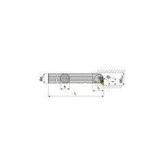 Indexable Boring Bar:  S20U DDUNL 4N,  93.00&deg N/A Steel 14.0000″ OAL,  Clamp,