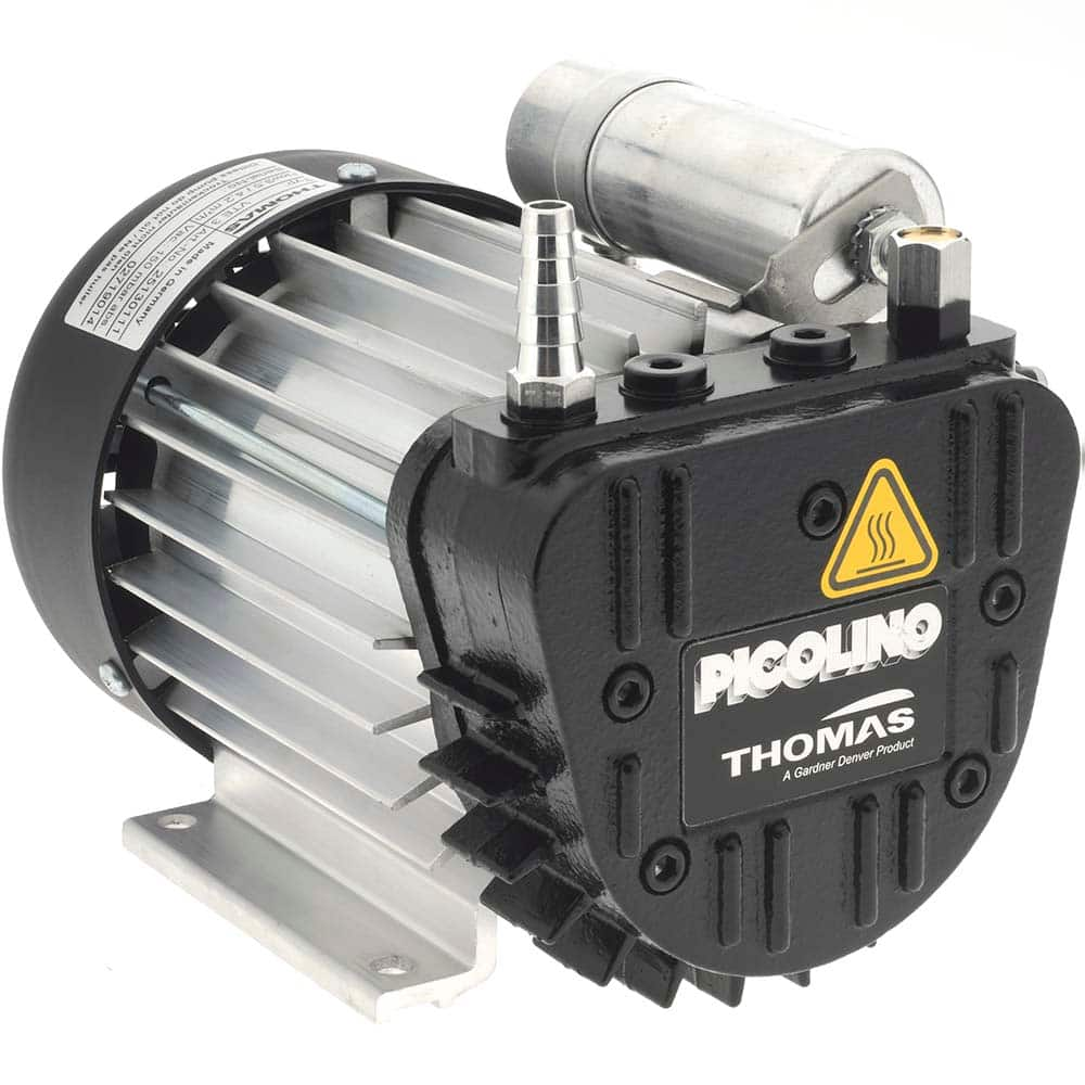 Thomas - Rotary Vane-Type Vacuum Pumps Voltage: 120 VAC Length (Decimal Inch): 8.2300 - Makers Industrial Supply