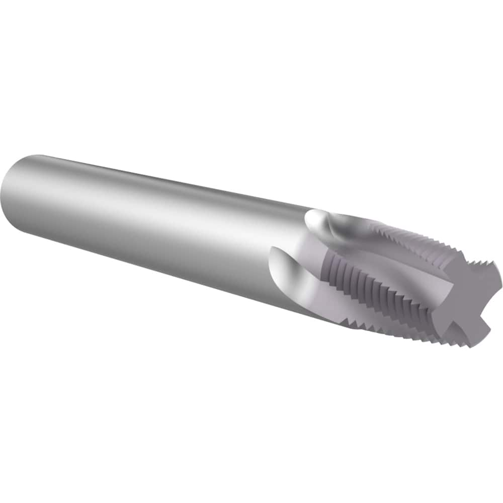 Helical Flute Thread Mill: 1/16-1/8, Internal & External, 3 Flute, Solid Carbide TiAlN Coated