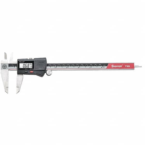 Electronic Caliper: 0 to 8″, 0.0005″ Resolution 0.0015″ Accuracy, Stainless Steel Caliper, 2″ Jaw Length, Stainless Steel Jaws, Data Output