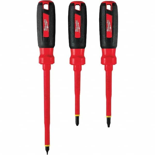 Milwaukee Tool - Screwdriver Sets Screwdriver Types Included: Slotted Number of Pieces: 3 - Makers Industrial Supply