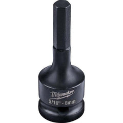 Milwaukee Tool - Impact Hex & Torx Bit Sockets Drive Size (Inch): 1/2 Hex Size (mm): 8.0 - Makers Industrial Supply