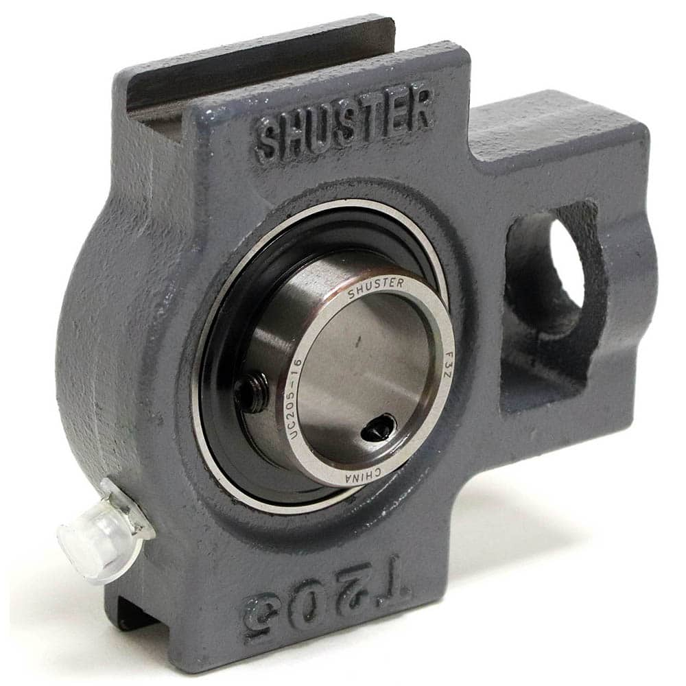 Shuster - UCT211-35, 2-3/16" ID, 5-3/4" OAL x 171mm OAH, Ball Bearing Take-Up Unit - Exact Industrial Supply