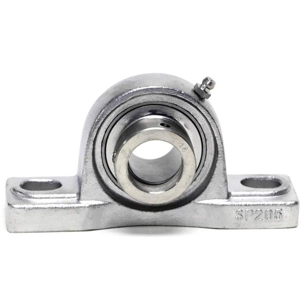 Shuster - SNASP207-22, 1-3/8" ID, 167mm OAL x 93mm OAH49.8mm Wide, Ball Bearing Pillow Block - Exact Industrial Supply