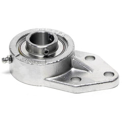 Shuster - SUCSFB206-20, 1-1/4" ID, 83mm OAL x 137mm OAH x 1-5/8" Wide, 3-Bolt Flange Mounted Bearing - Exact Industrial Supply