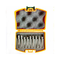 9 Pc Double Cut Burr Set with Cylinder Carbide, 1/8″ Shank Diam