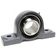 Shuster - UCPX17-55, 3-7/16" ID, 15" OAL x 7-7/8" OAH x 4" Wide, Medium Duty Ball Bearing Pillow Block - Exact Industrial Supply