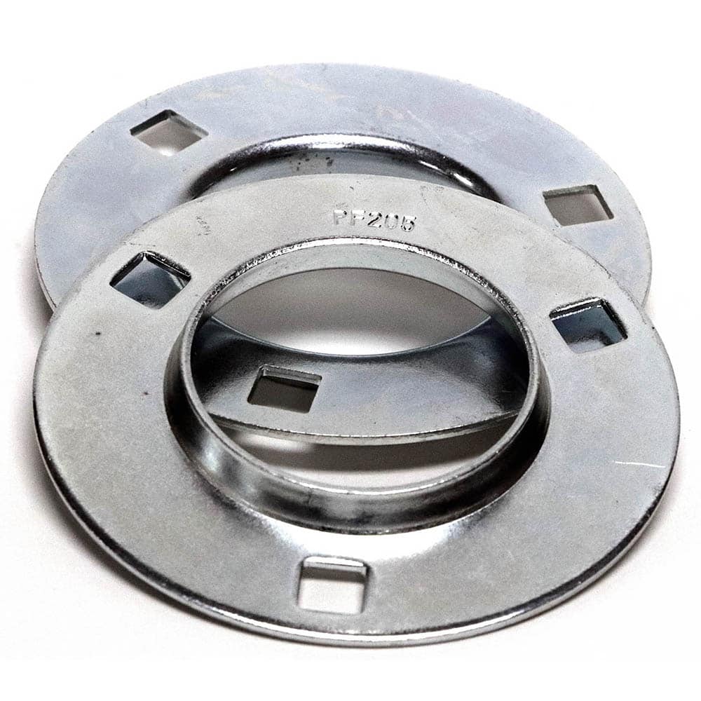 Shuster - PF207, 72mm ID, 122mm OAL x 122mm OAH11mm Wide, Pressed Flange Housing - Exact Industrial Supply