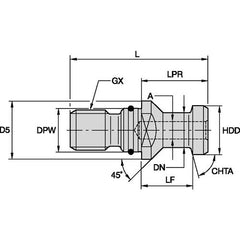 RK50DVBM PULL STUD SK50 DIN69872B O-RING - Makers Industrial Supply