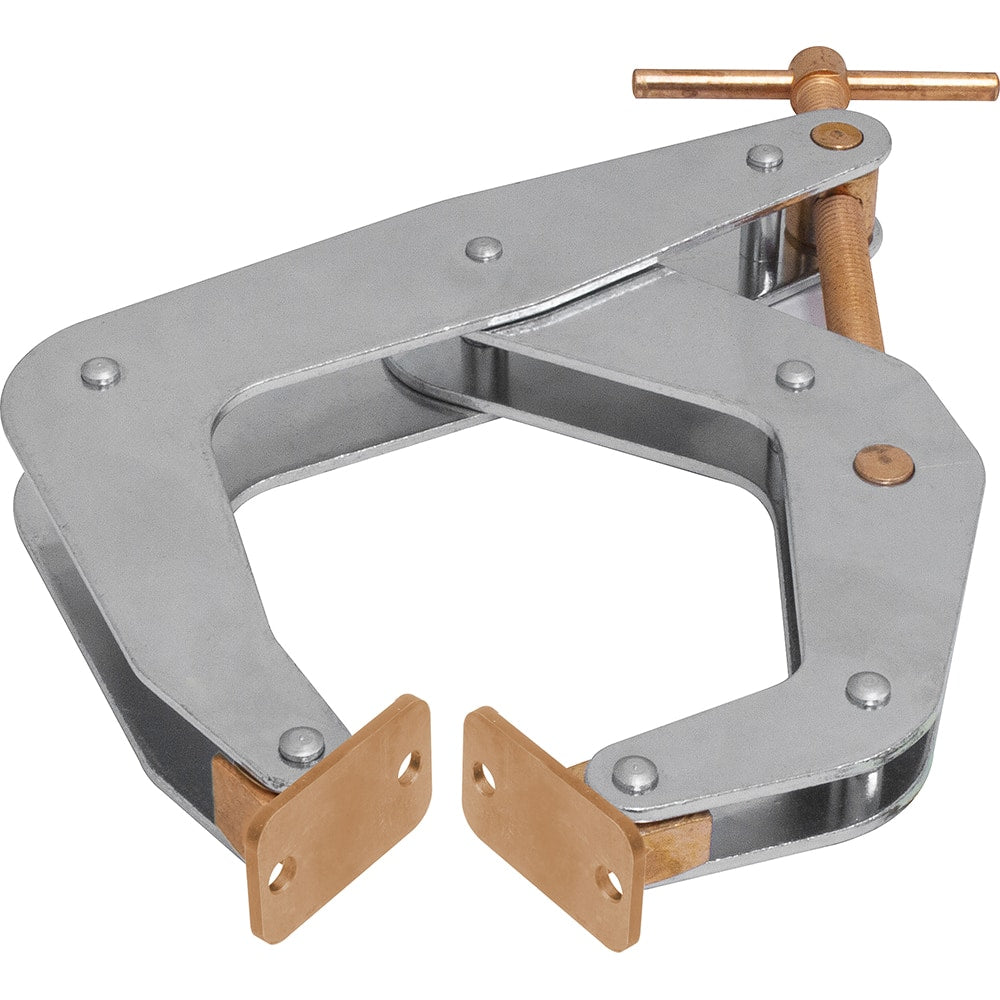 Kant Twist - Cantilever Clamps; Handle Style: T-Handle ; Maximum Opening Capacity (Inch): 5 ; Open Throat Depth (Inch): 5 ; Closed Throat Depth (Inch): 5 ; Jaw Material: Copper Plated Steel ; Load Capacity (Lb.): 2000.000 - Exact Industrial Supply