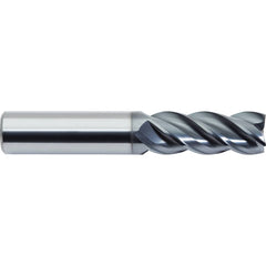 Square End Mill: 3/8'' Dia, 1-1/2'' LOC, 3/8'' Shank Dia, 4'' OAL, 4 Flutes, Solid Carbide Single End, Helical Flute, Variable Helix, Centercutting, RH Cut, RH Flute