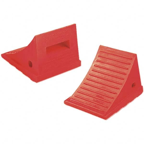 Checkers - 1 2-Piece 7-1/2" Wide x 6-1/2" High x 8-1/4" Deep Polyurethane Wheel Chock - Makers Industrial Supply