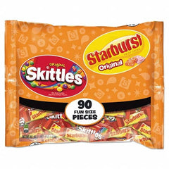 Wrigley's - Snacks, Cookies, Candy & Gum Breakroom Accessory Type: Candy Breakroom Accessory Description: Skittles/Starburst Fun Size, Variety, Individually Wrapped - Makers Industrial Supply