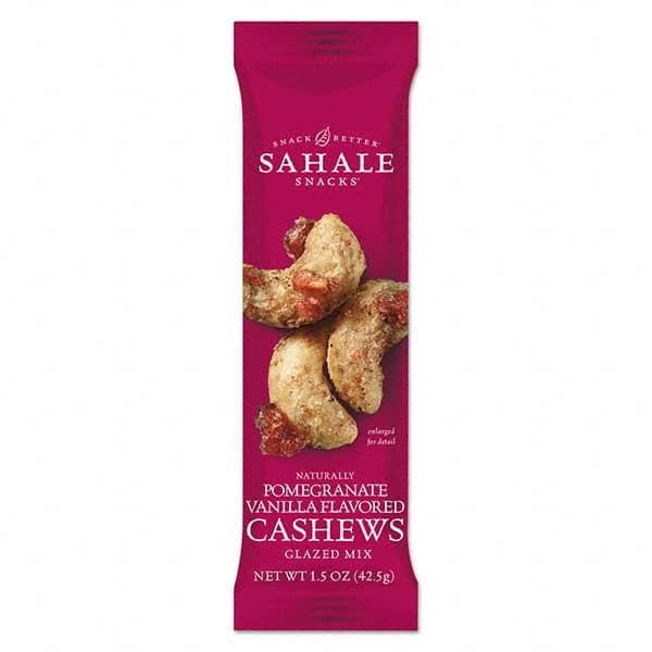 Sahale Snacks - Snacks, Cookies, Candy & Gum Breakroom Accessory Type: Nuts Breakroom Accessory Description: Glazed Mixes, Cashew Pom Vanilla, 1.5 oz, 18/Carton - Makers Industrial Supply