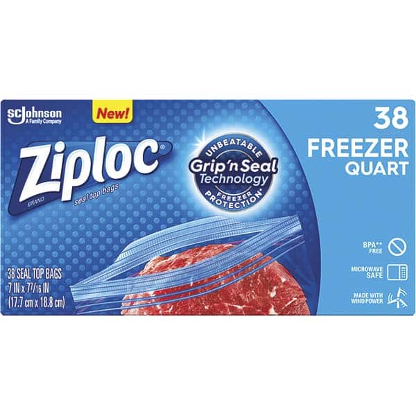 Ziploc - Reclosable Food & Sandwich Bags Volume Capacity: 1 Qt. Width (Inch): 6.970 - Makers Industrial Supply