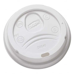 Dixie - Sip-Through Dome Hot Drink Lids for 10 oz Cups, White, 100/Pack, 1000/Carton - Makers Industrial Supply