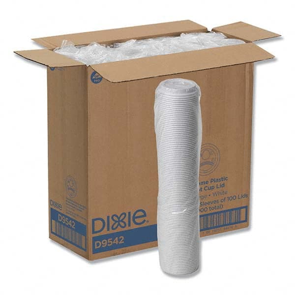 Dixie - Reclosable Lids for 12 and 16 oz Hot Cups, White, 100 Lids/Pack, 10 Packs/Carton - Makers Industrial Supply