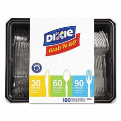 Dixie - Heavyweight Polystyrene Cutlery, Clear, Knives/Spoons/Forks, 180/Pack, 10Pk/Ctn - Makers Industrial Supply