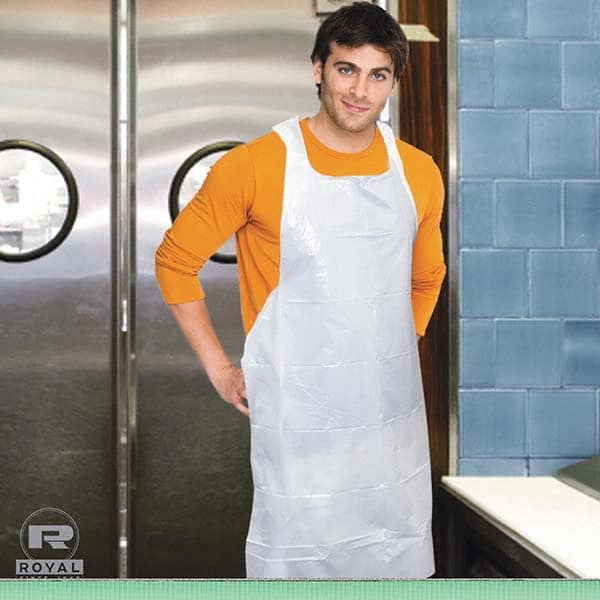 Royal Paper - Disposable & Chemical Resistant Aprons Garment Style: Bib Apron Garment Type: NonChemical Resistant - Makers Industrial Supply