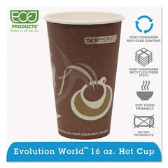 ECO PRODUCTS - Evolution World 24% Recycled Content Hot Cups - 16 oz, 50/PK, 20 PK/CT - Makers Industrial Supply