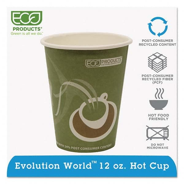 ECO PRODUCTS - Evolution World 24% Recycled Content Hot Cups - 12 oz, 50/PK, 20 PK/CT - Makers Industrial Supply