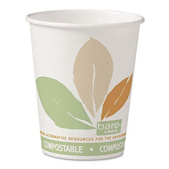 DART - Bare by Solo Eco-Forward PLA Paper Hot Cups, 10 oz, Leaf Design, 50/Bag, 20 Bags/Ct - Makers Industrial Supply