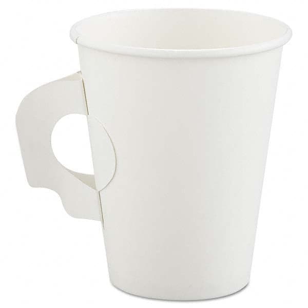 DART - Polycoated Hot Paper Cups with Handles, 8 oz, White - Makers Industrial Supply