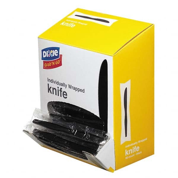 Dixie - Grab\x92N Go Wrapped Cutlery, Knives, Black, 90/Box, 6 Box/Carton - Makers Industrial Supply