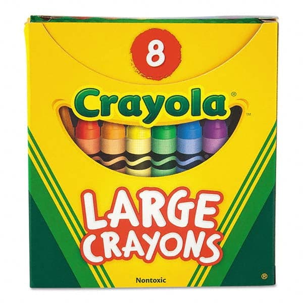 Crayola - Markers & Paintsticks Type: All Purpose Wax Crayon Color: Black; Blue; Brown; Green; Orange; Red; Violet; Yellow - Makers Industrial Supply