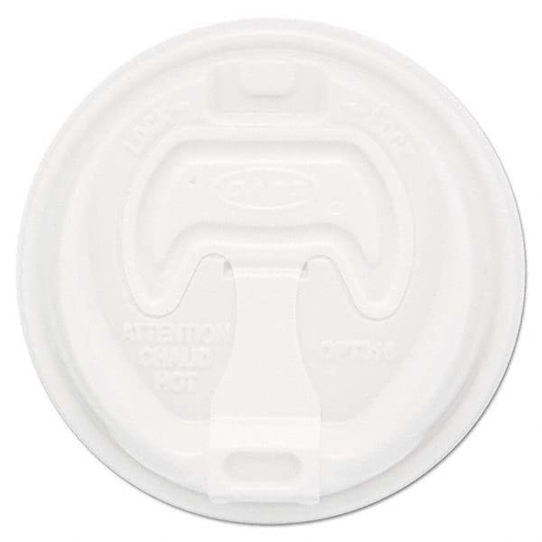 DART - Optima Reclosable Lid, 12-24 oz Foam Cups, White, 100/Bag - Makers Industrial Supply