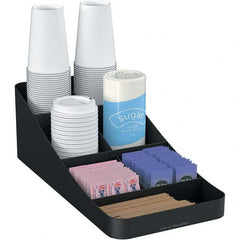 Mind Reader - Condiments & Dispensers Breakroom Accessory Type: Condiment Dispenser Breakroom Accessory Description: Trove Seven-Compartment Coffee Condiment Organizer - Makers Industrial Supply