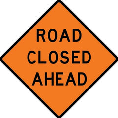 VizCon - "Right Lane Closed Ahead," 36" Wide x 36" High Vinyl Construction Roadway Sign - Makers Industrial Supply