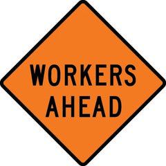 VizCon - "Men Working," 48" Wide x 48" High Vinyl Construction Roadway Sign - Makers Industrial Supply