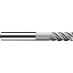 Square End Mill: 1/4'' Dia, 3/4'' LOC, 1/4'' Shank Dia, 3-1/2'' OAL, 4 Flutes, Solid Carbide Single End, Polychrom Finish, Spiral Flute, 45 ° Helix, Centercutting, RH Cut, RH Flute, Series NX-FP