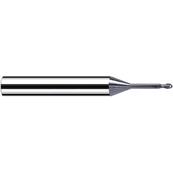 Fraisa - 0.2mm Diam, 0.2mm LOC, 2 Flute Solid Carbide Ball End Mill - Makers Industrial Supply