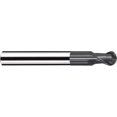 Ball End Mill: 0.375″ Dia, 2 Flute, Solid Carbide 4″ OAL, 3/8″ Shank Dia, 30 ° Helix, X-Al Coated, Single End, Series Sphero-XF